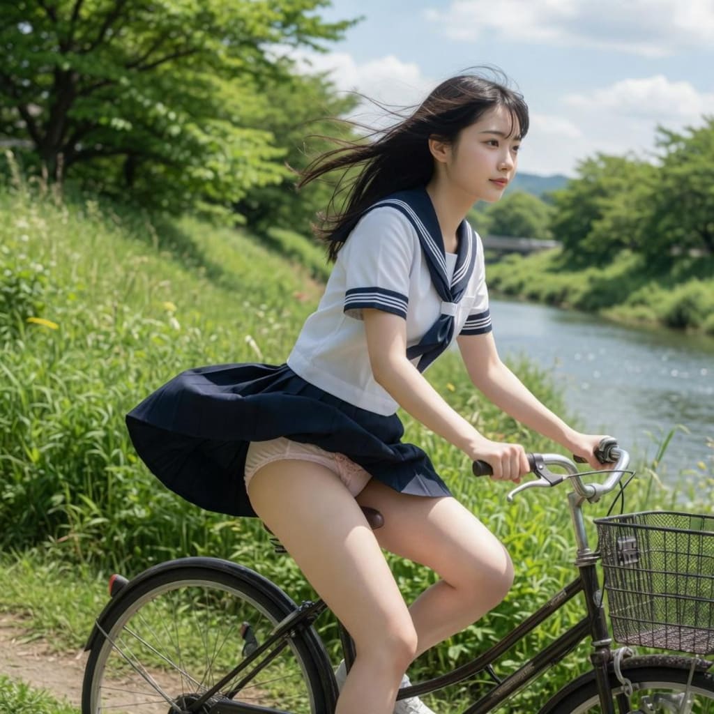 春風にチラッ