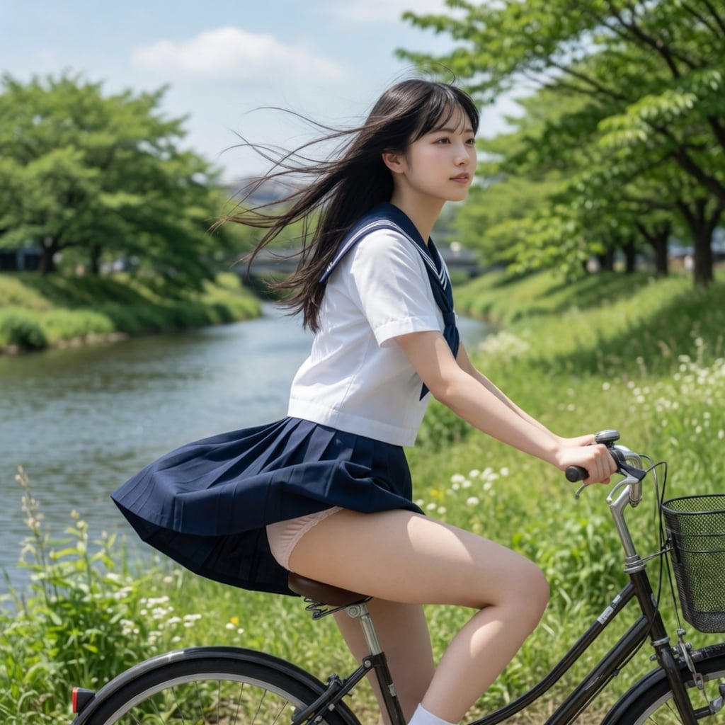 春風にチラッ