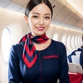日系航空のCAさん（赤組） 2枚目