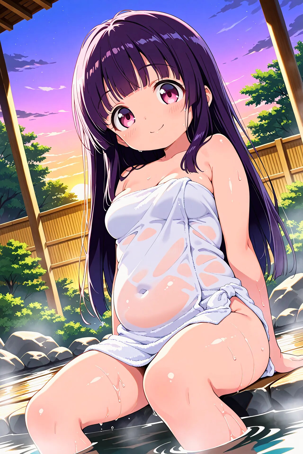 ゆうこちゃんと露天風呂