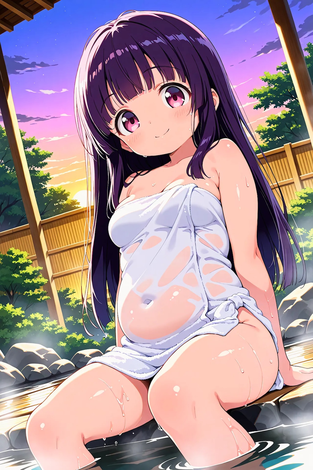 ゆうこちゃんと露天風呂