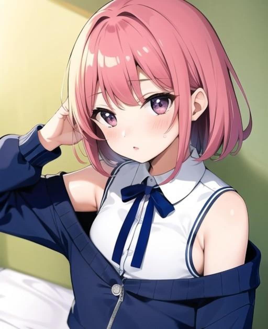 健全な桃髪の娘