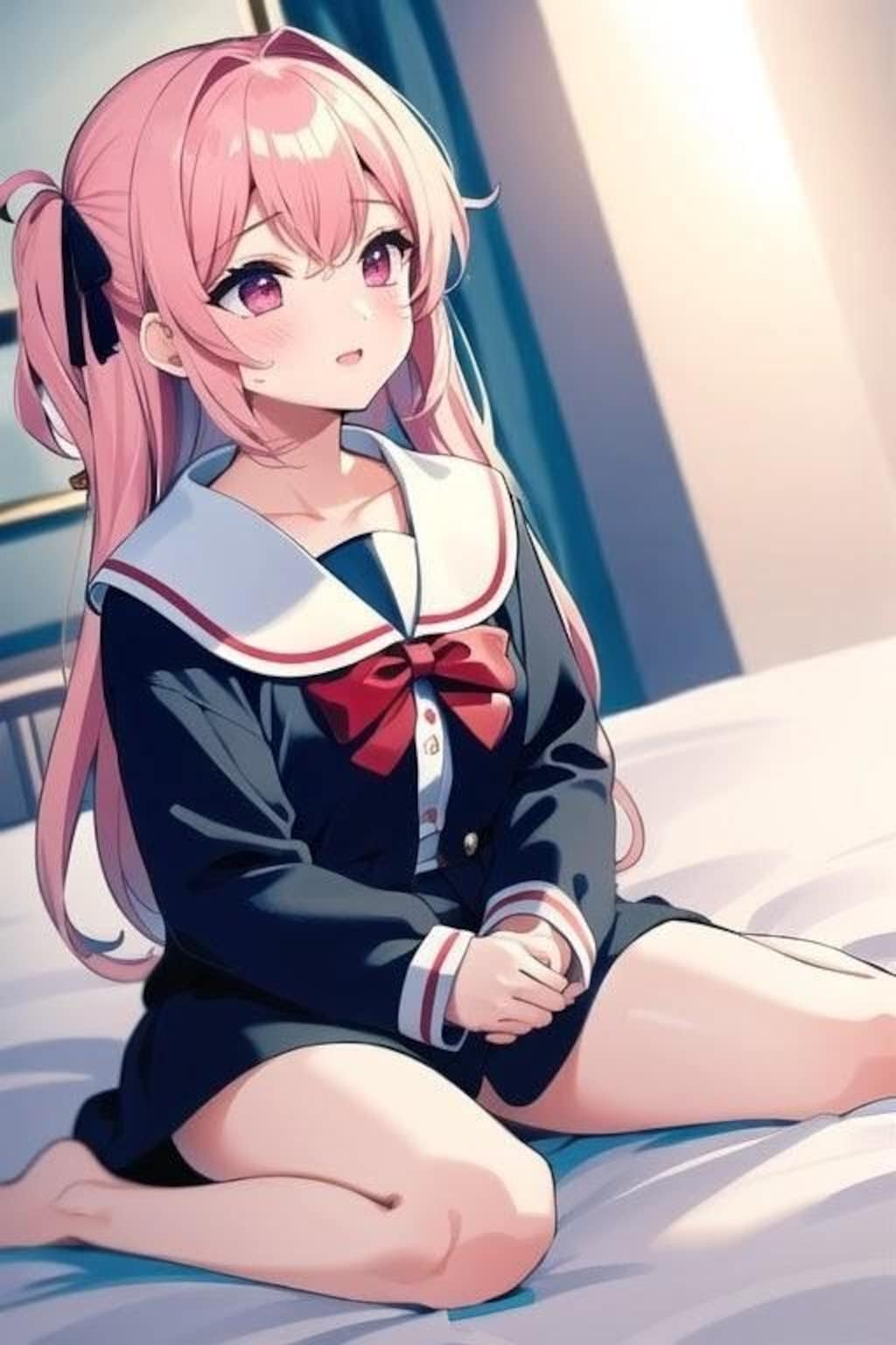 健全な桃髪の娘