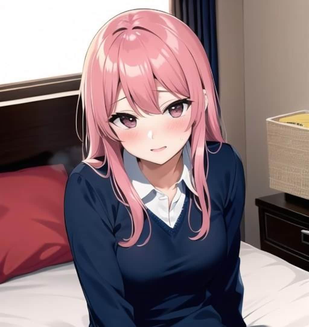 健全な桃髪の娘