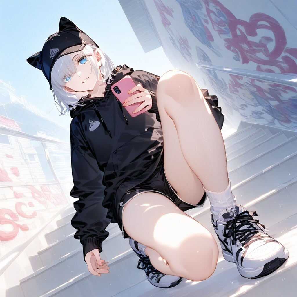 目隠れ猫耳キャップ🧢