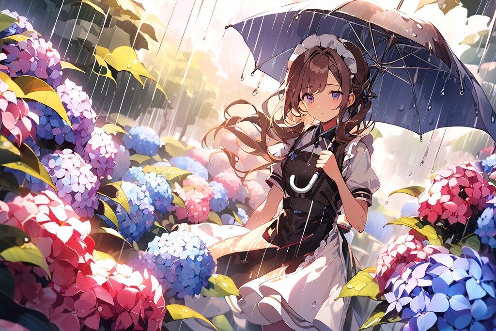 紫陽花の中で20240612