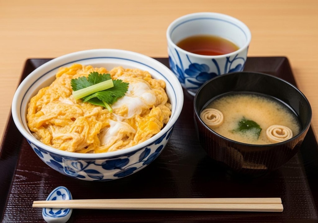 摩訶不思議食堂の親子丼味噌汁付き