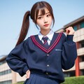 決めポーズな制服JK 3枚目