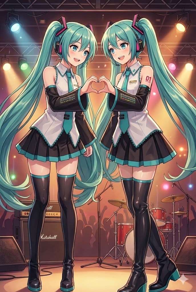 双子のミクさん | の人気AIイラスト・グラビア