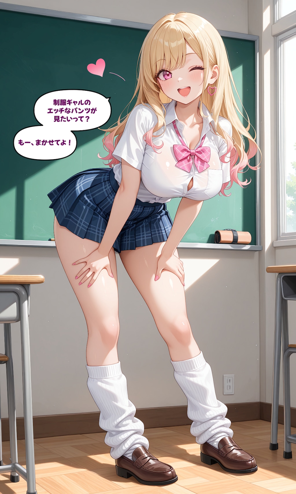 制服ギャルの光沢ピンクパンツ まとめ③