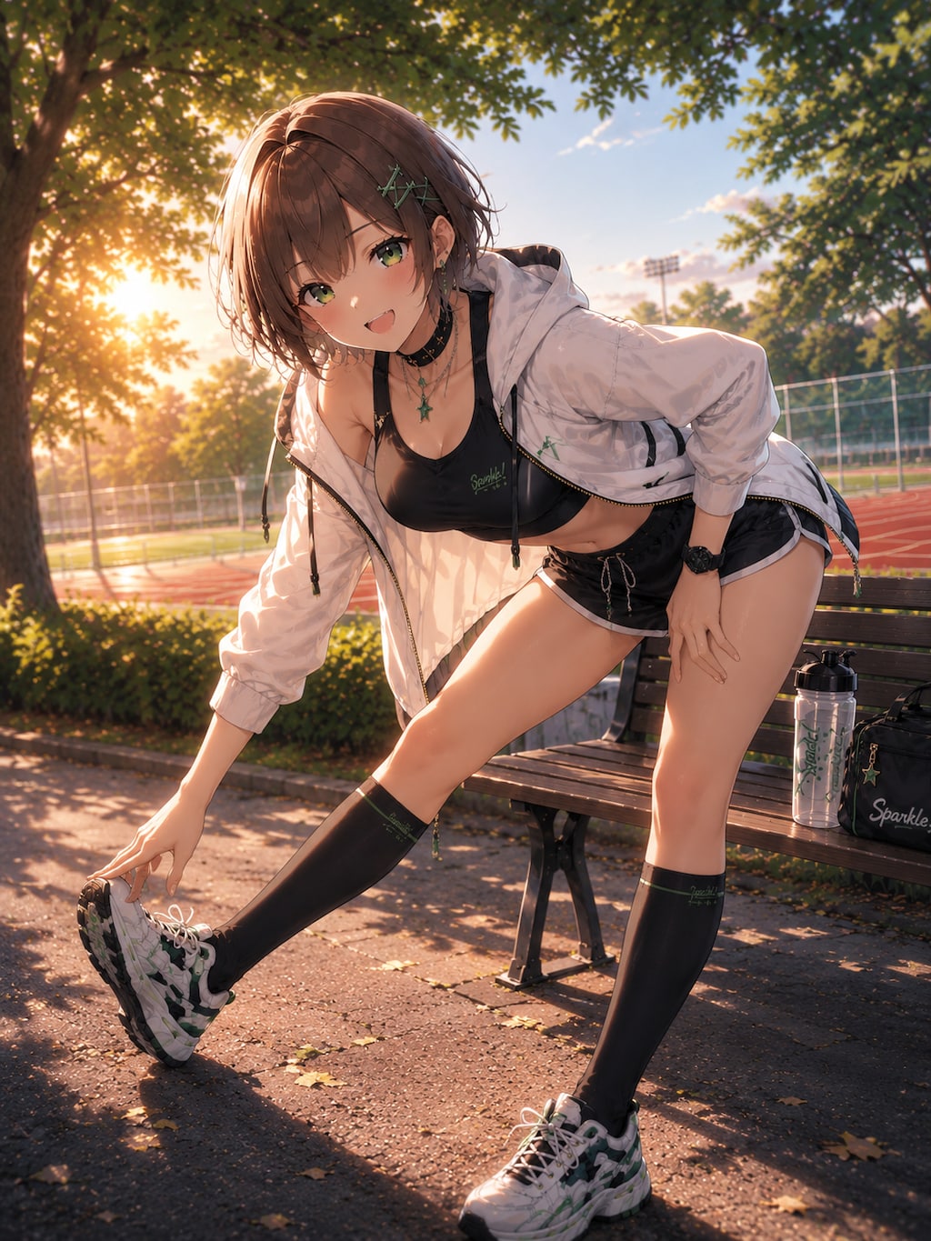 ストレッチ中