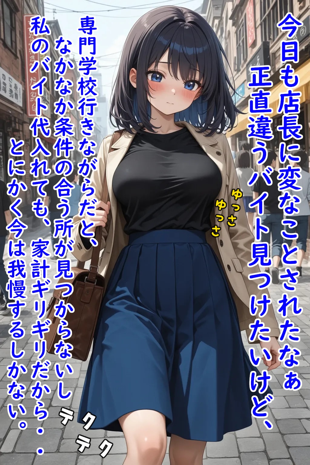 巨乳カフェ店員とセクハラおやじ店長の、ひみつの取り引き④