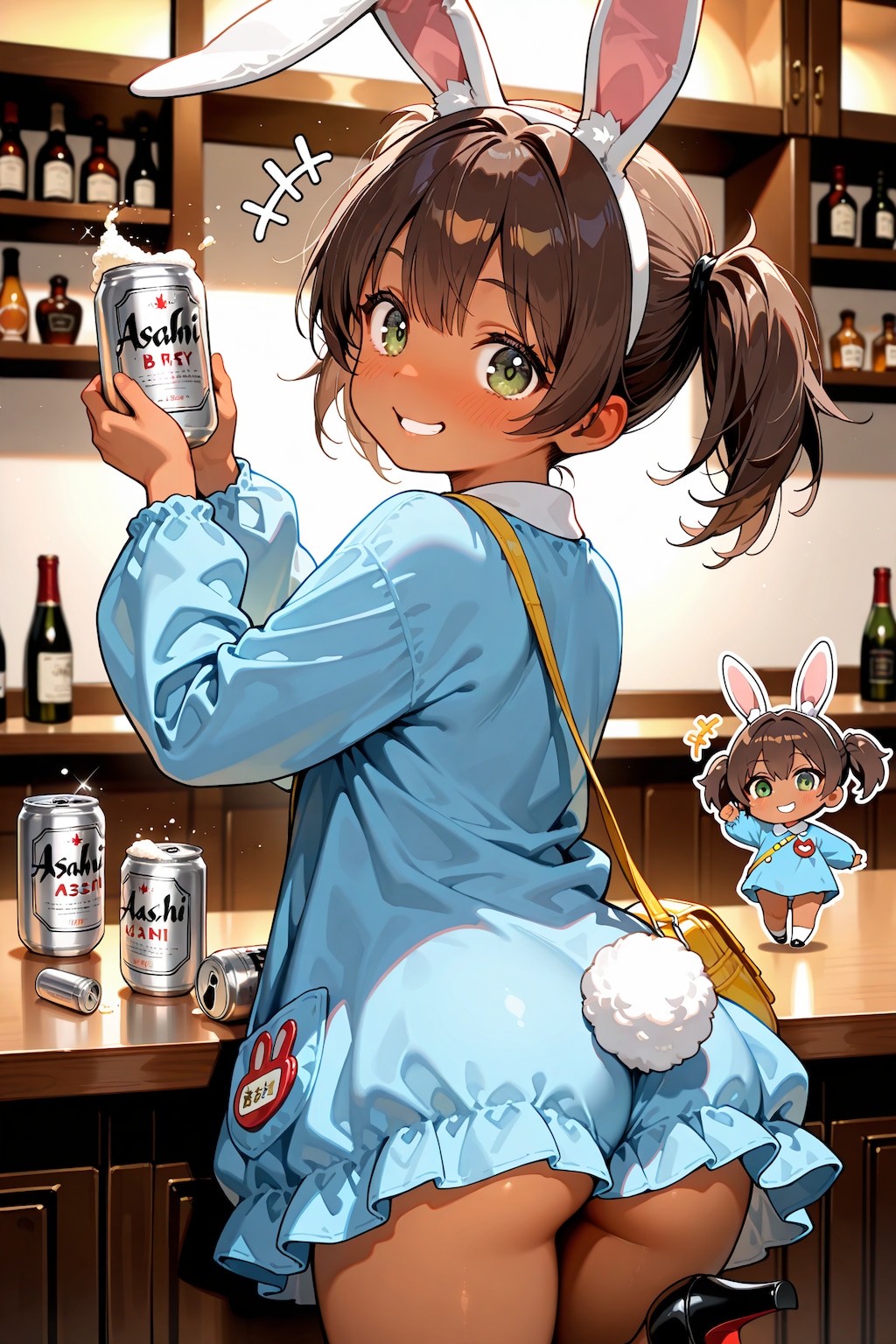 園児服ちびキャラバニーさんとアサヒスーパードライVer. Z108