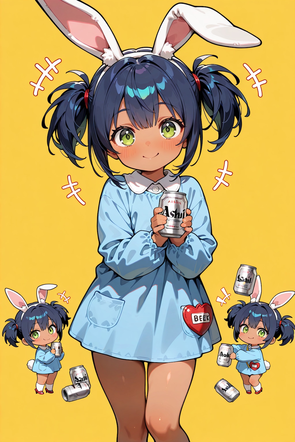 園児服ちびキャラバニーさんとアサヒスーパードライVer. Z108