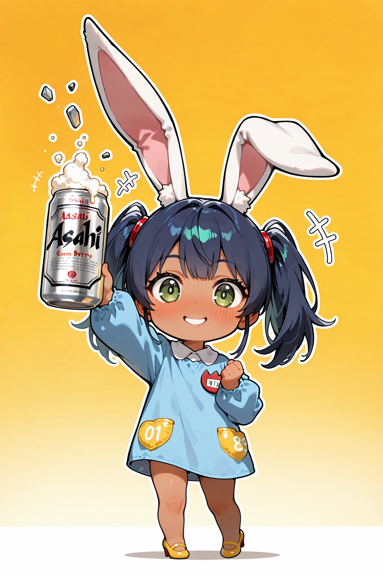 園児服ちびキャラバニーさんとアサヒスーパードライVer. Z108 | の人気AIイラスト・グラビア