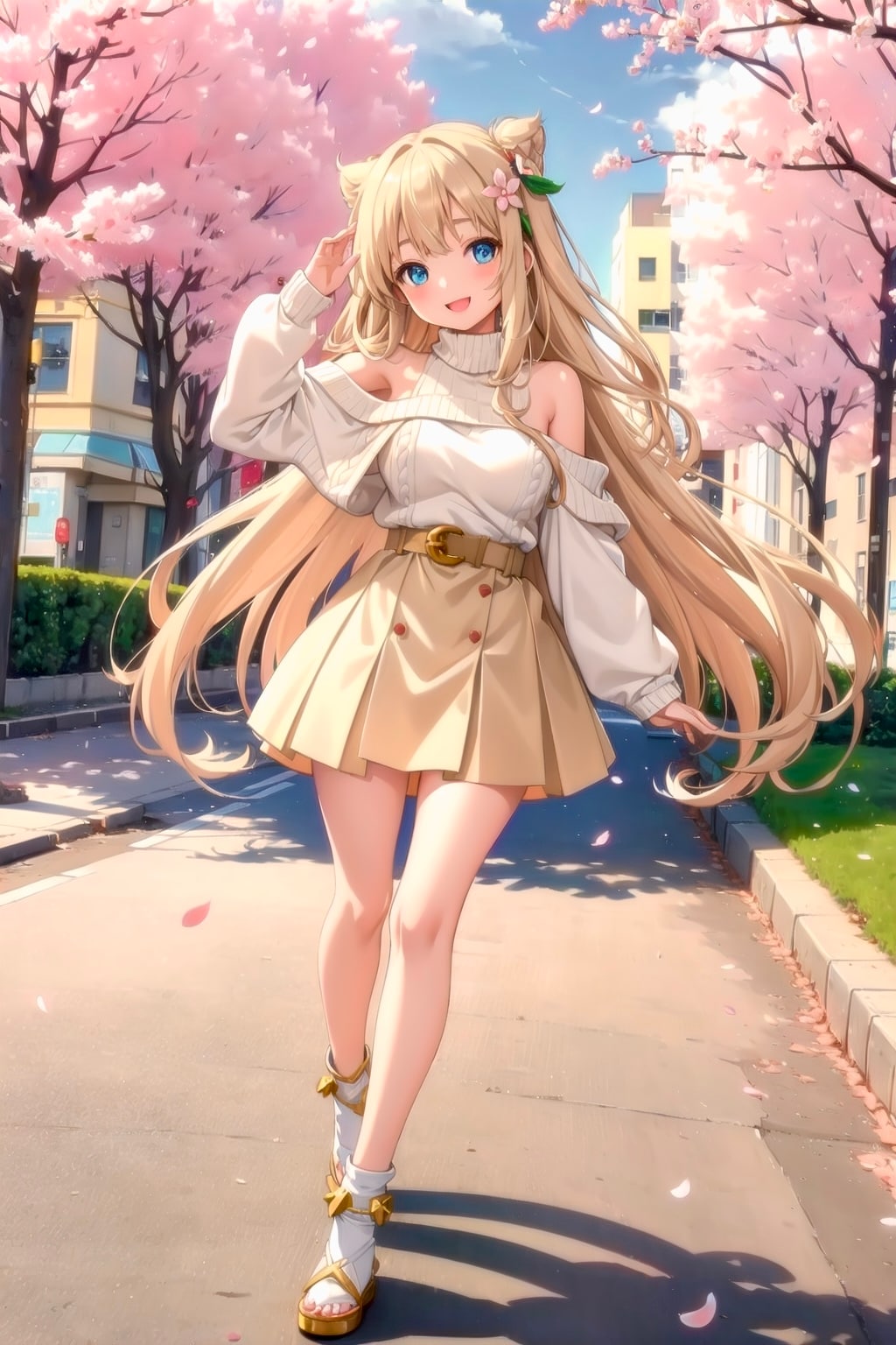 桜とニット
