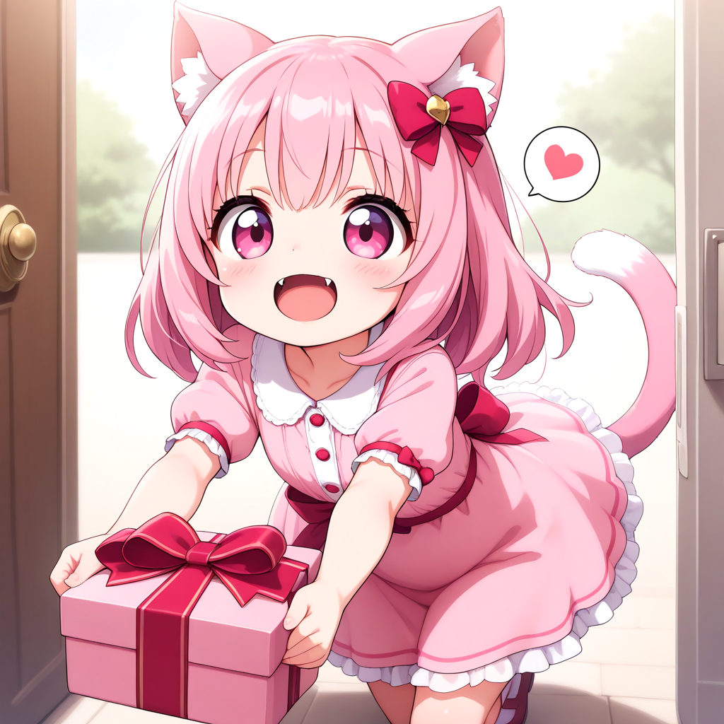 謎の海産物さまにお土産を届けるうちのねこ。