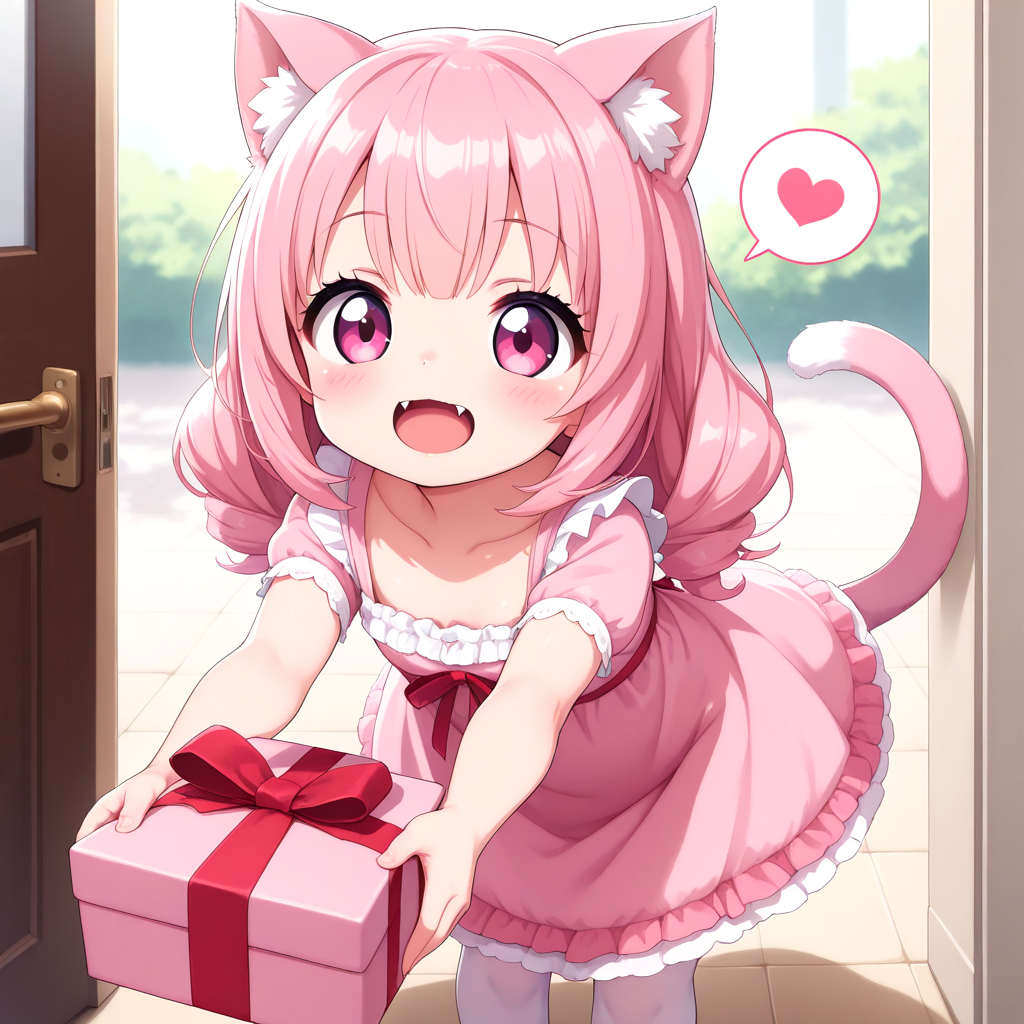 謎の海産物さまにお土産を届けるうちのねこ。
