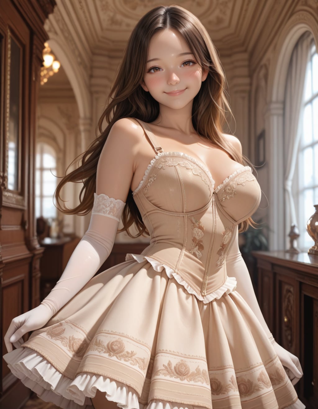 ビスチェ風衣装とフリルスカート