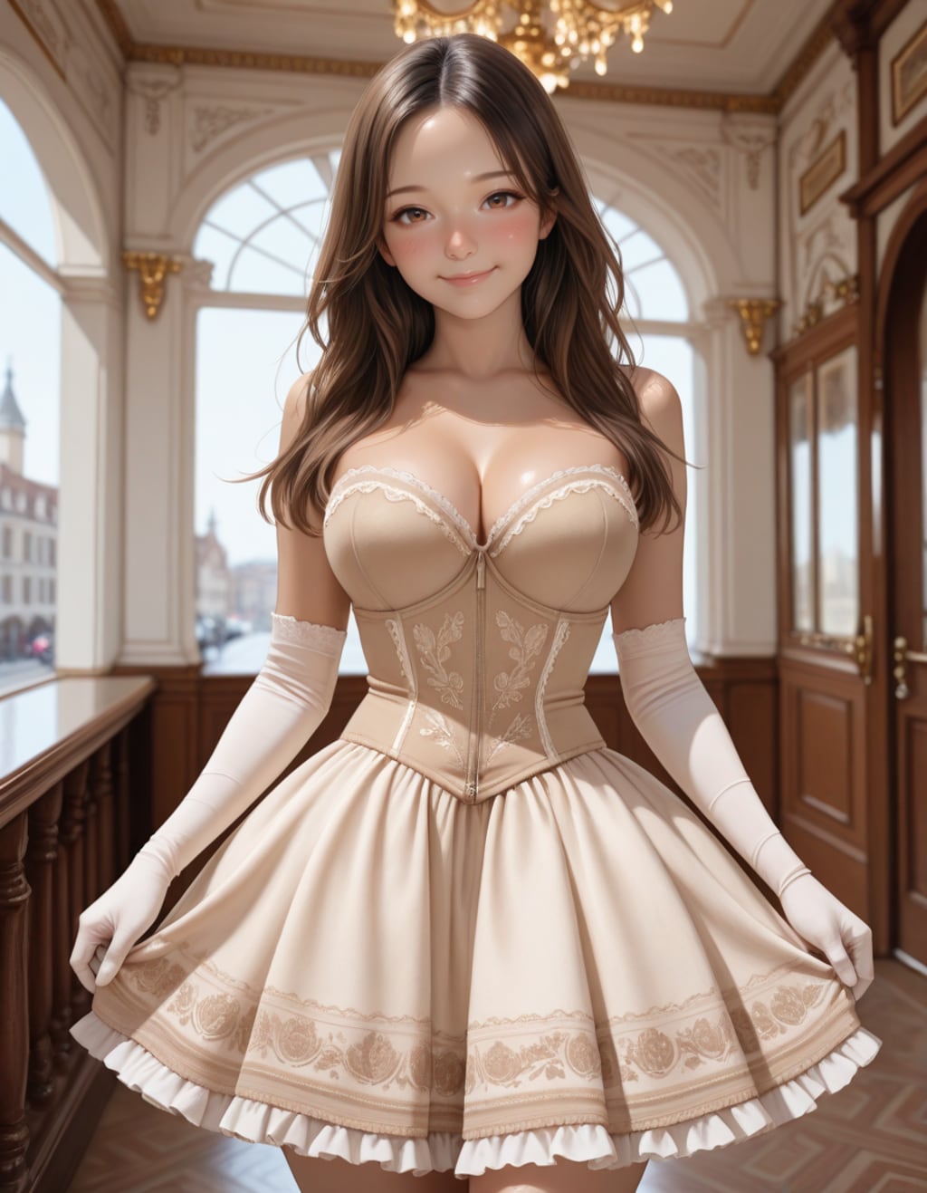 ビスチェ風衣装とフリルスカート