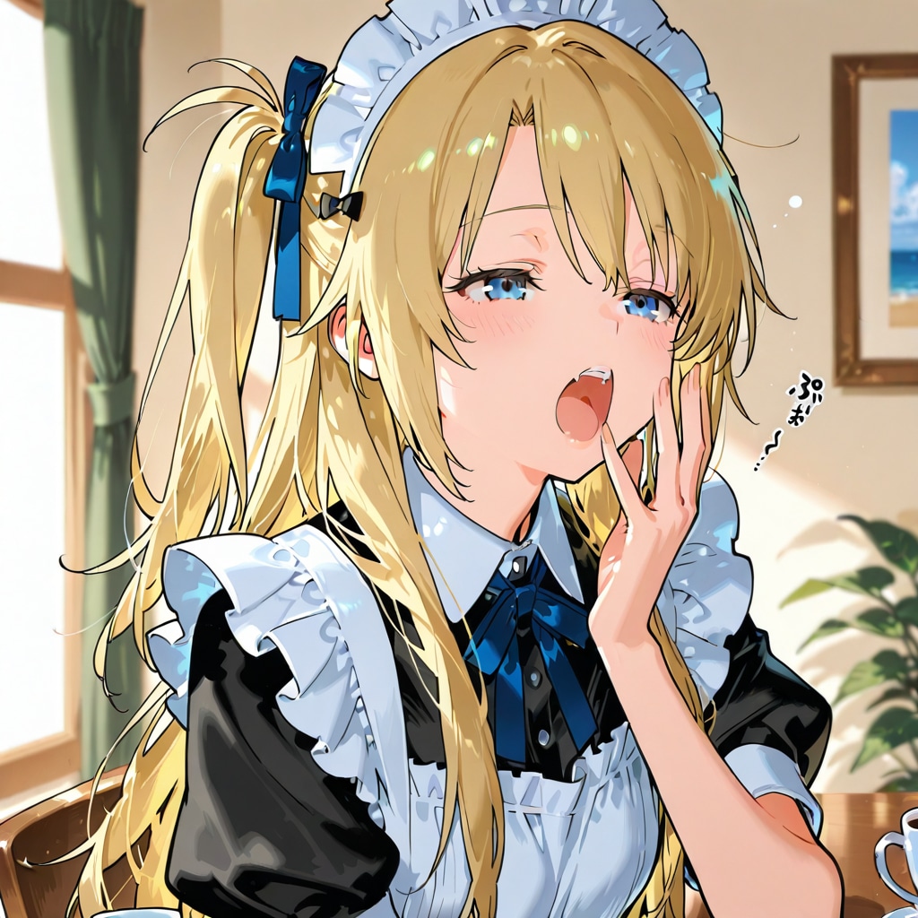 寝起きメイドさん