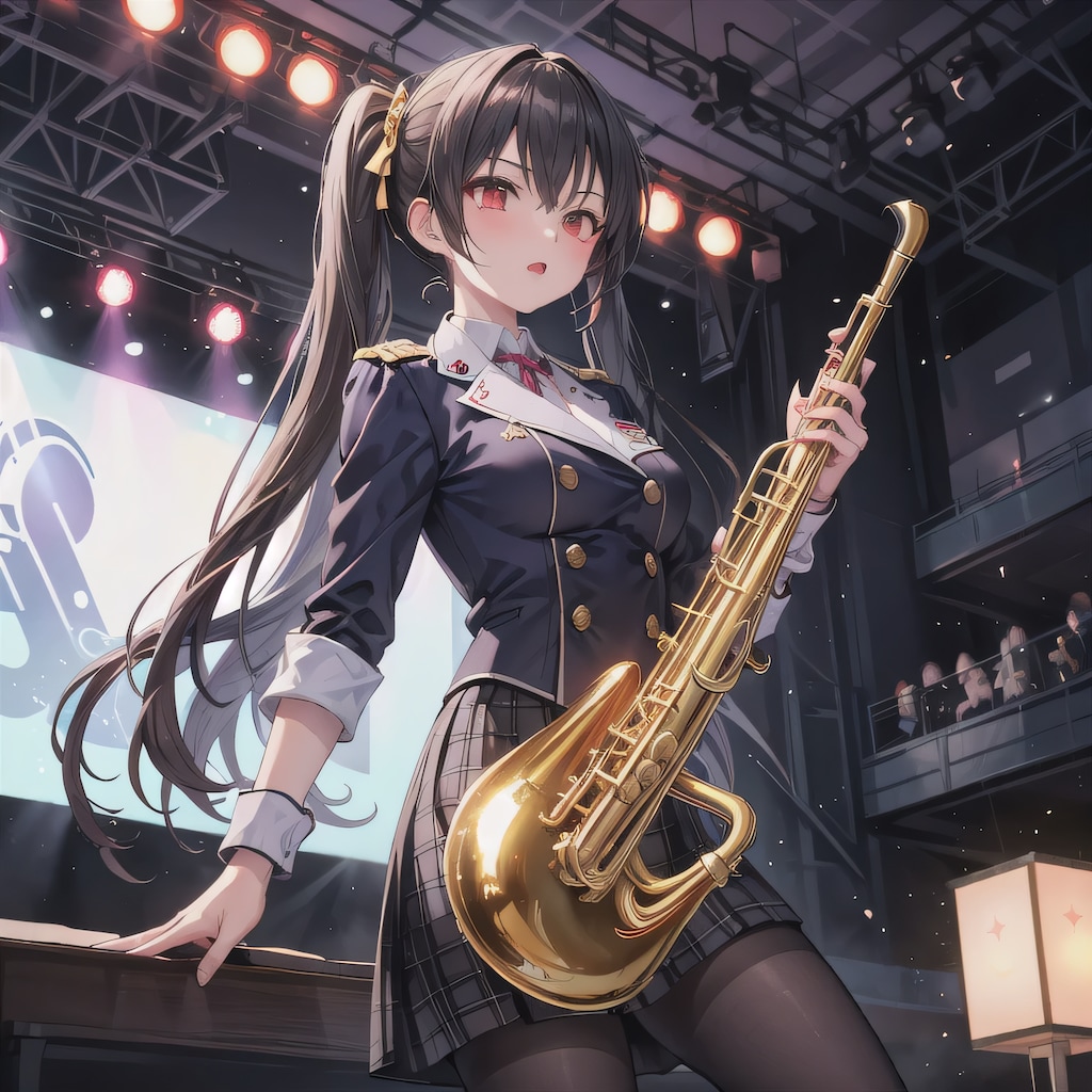 黒髪ツインテでブラスバンドの少女２