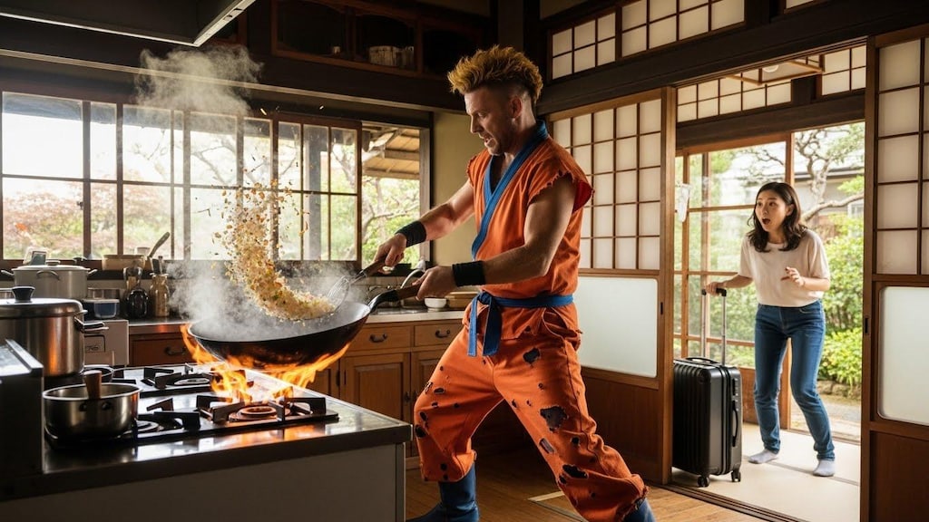 知らん奴が飯作ってる