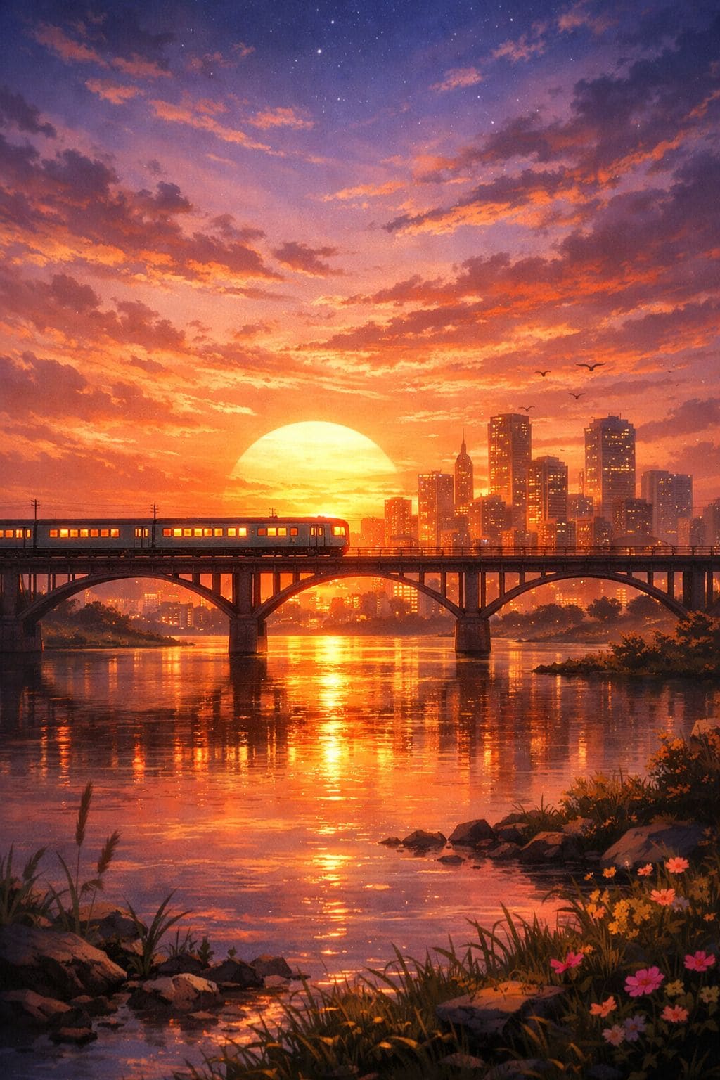 夕暮れと列車 | の人気AIイラスト・グラビア