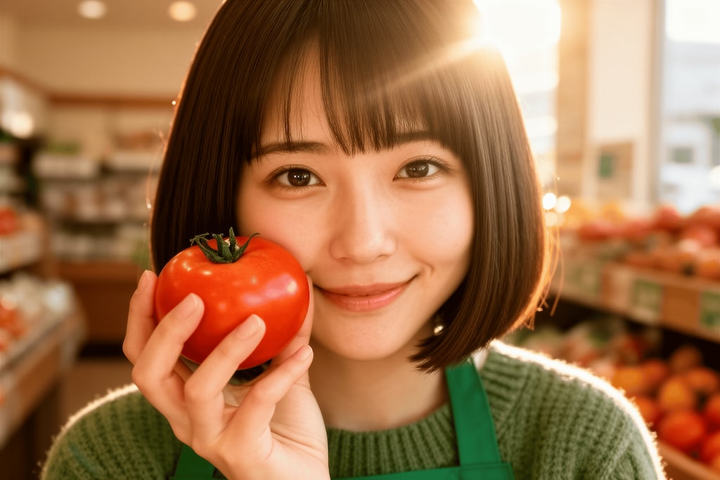 野菜売り場の店員