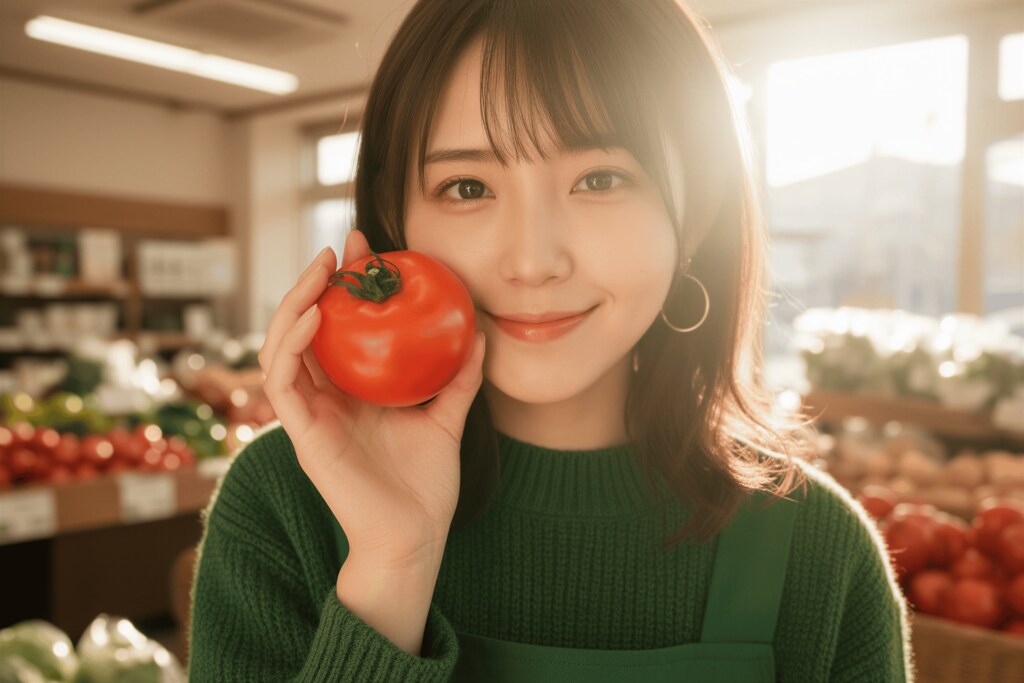 野菜売り場の店員