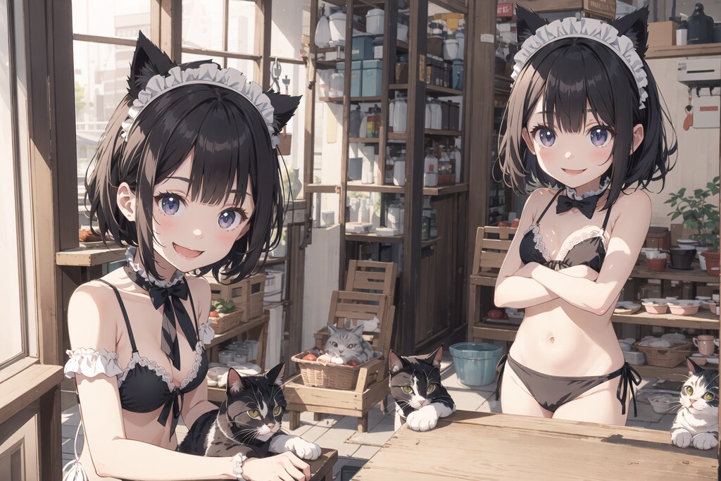 猫と猫耳少女たちの夏 : 2023.08.02