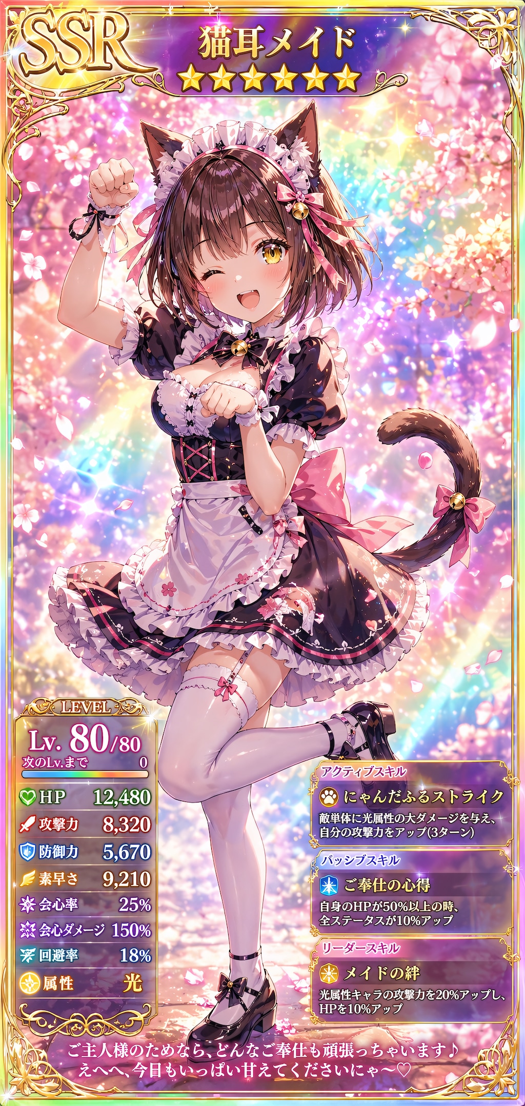 【#SSRカード】ＳＳＲ猫耳メイド（モデル: ChatGPT）