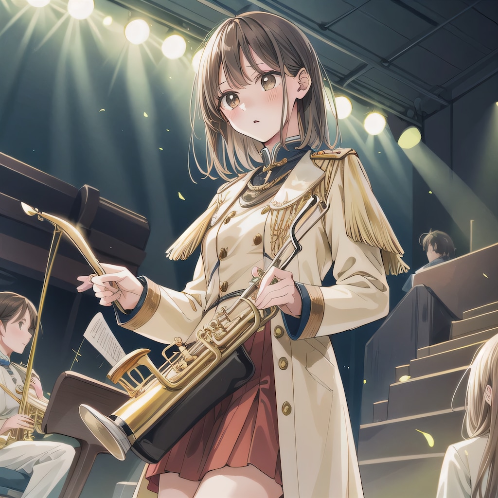 茶髪ボブでブラスバンドの少女５
