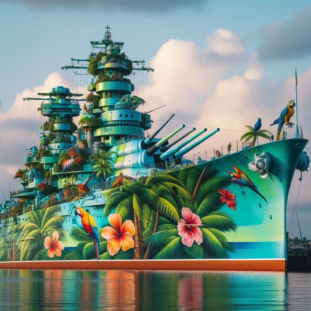 オシャレ過ぎてオウムが集まり退廃してしまった戦艦
