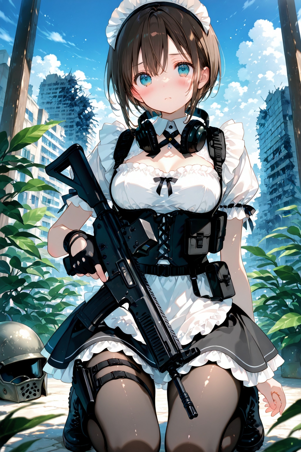 中乳軍として戦うメイドさん