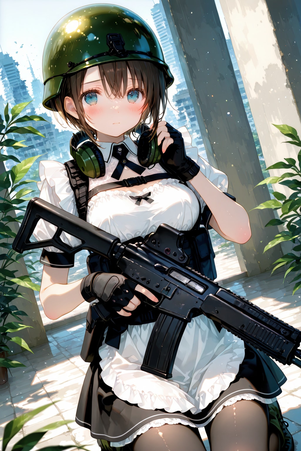 中乳軍として戦うメイドさん