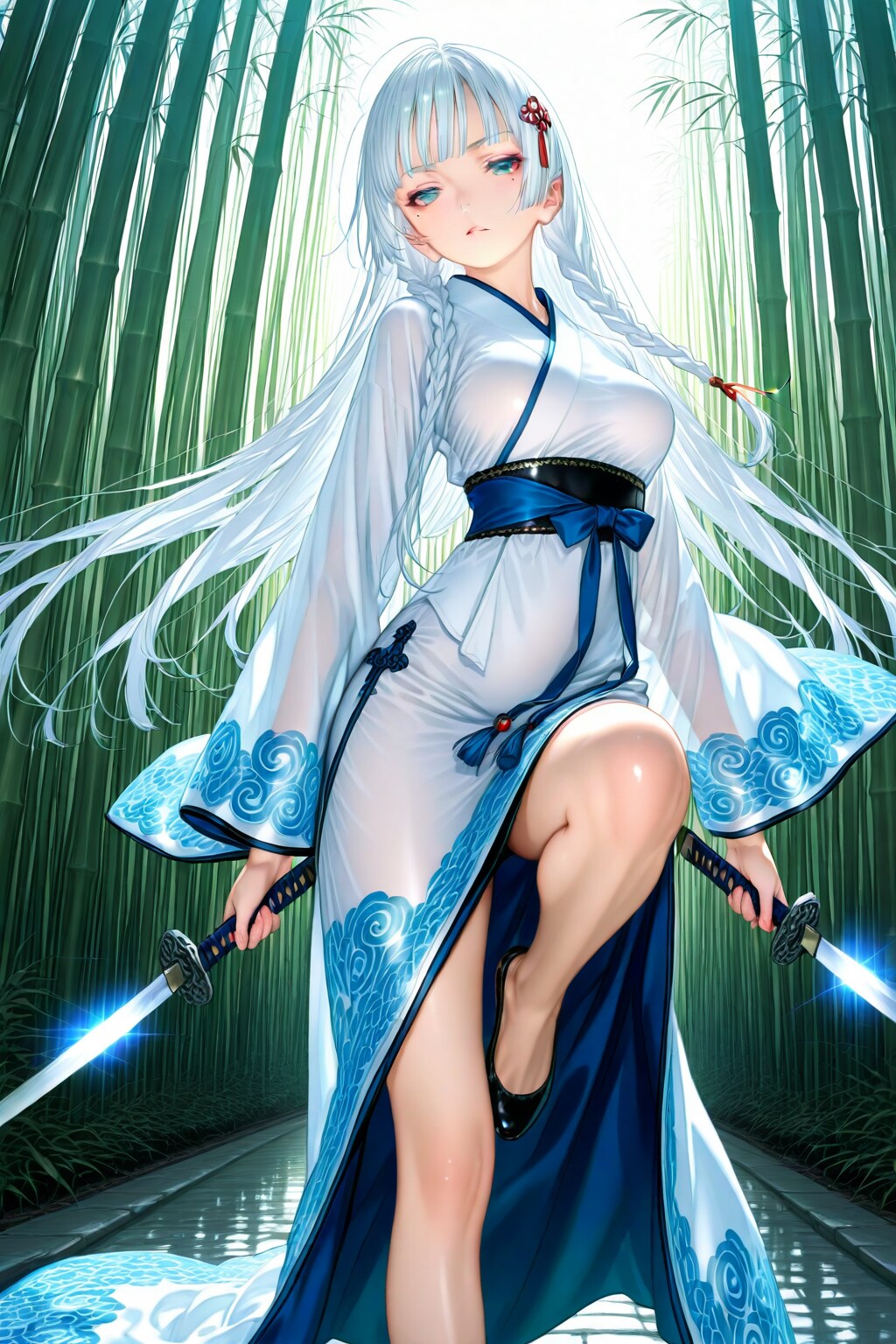 銀髪の双剣士 | の人気AIイラスト・グラビア