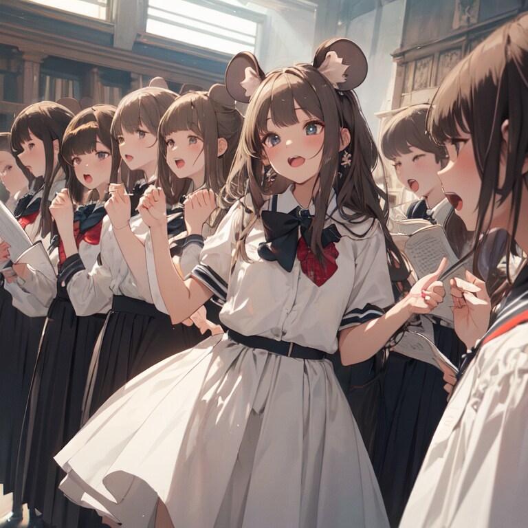 ねず耳合唱部 | の人気AIイラスト・グラビア