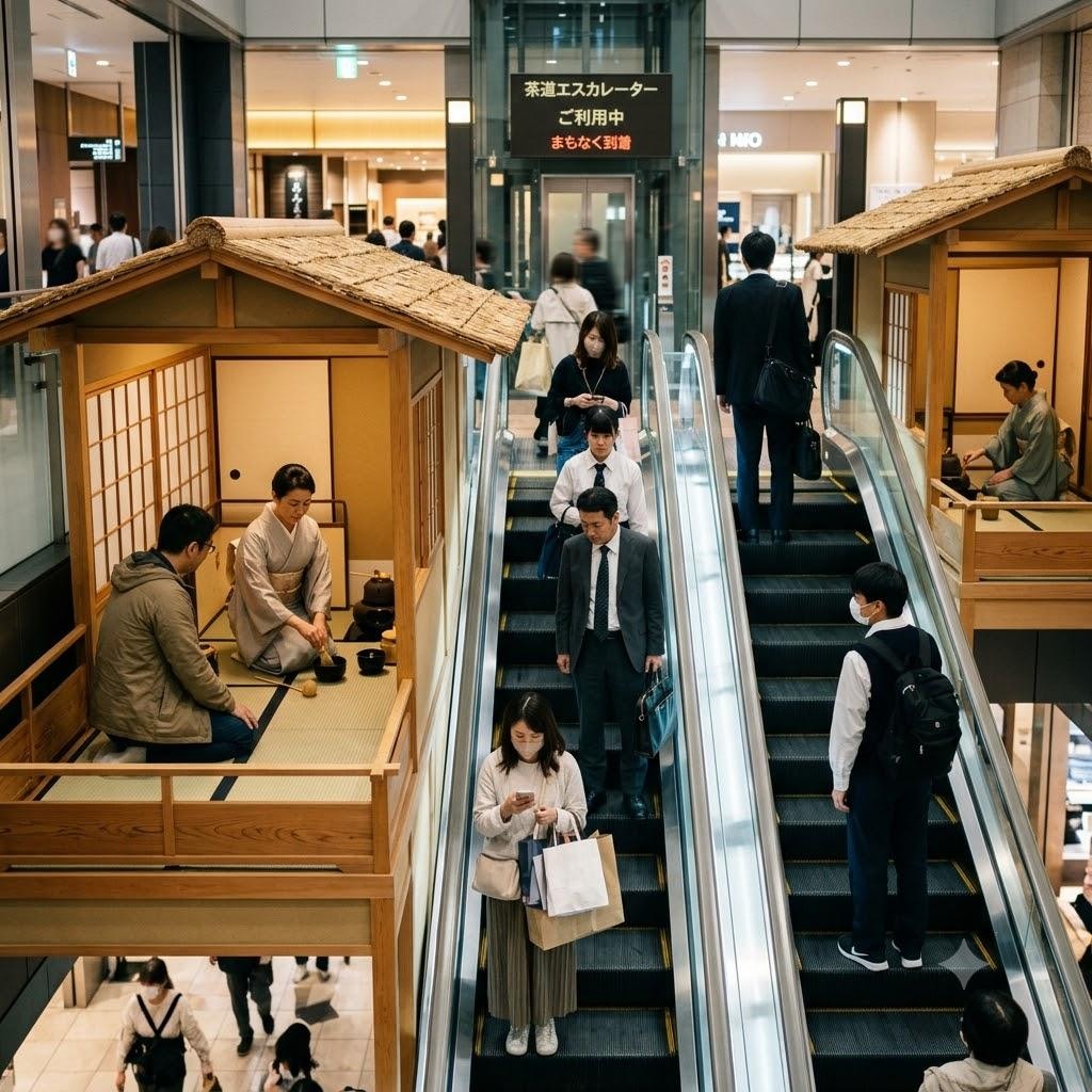 茶室付きエスカレーター