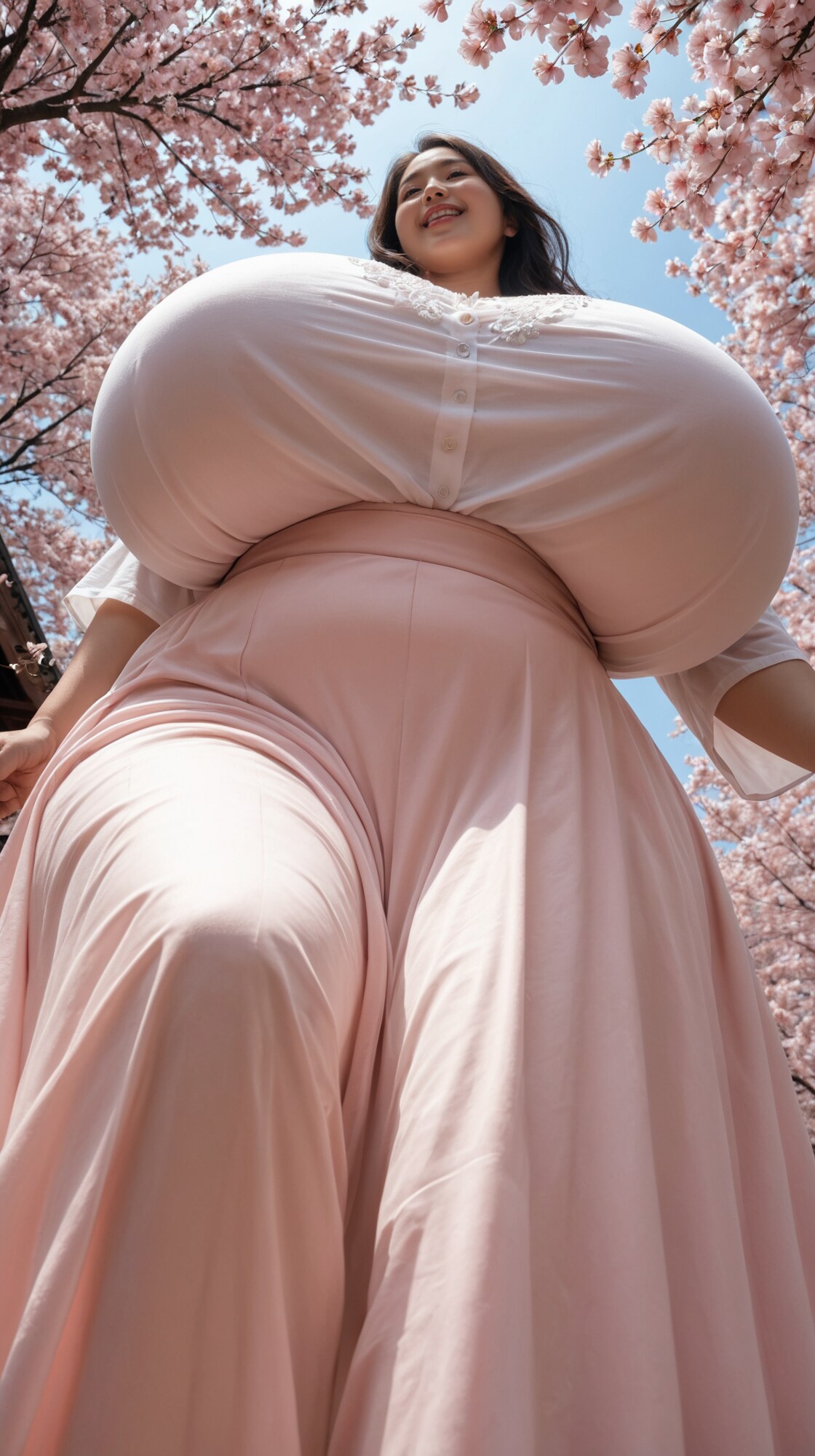 桜、双丘、絶景