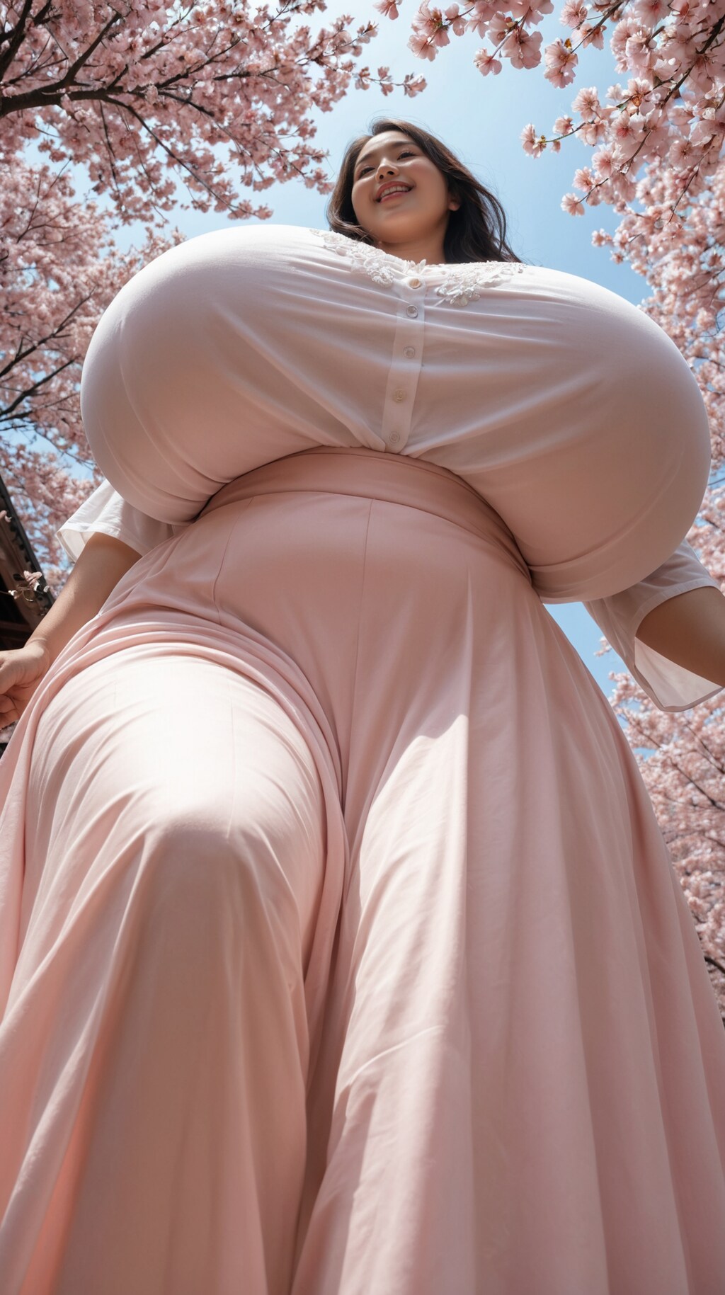 桜、双丘、絶景