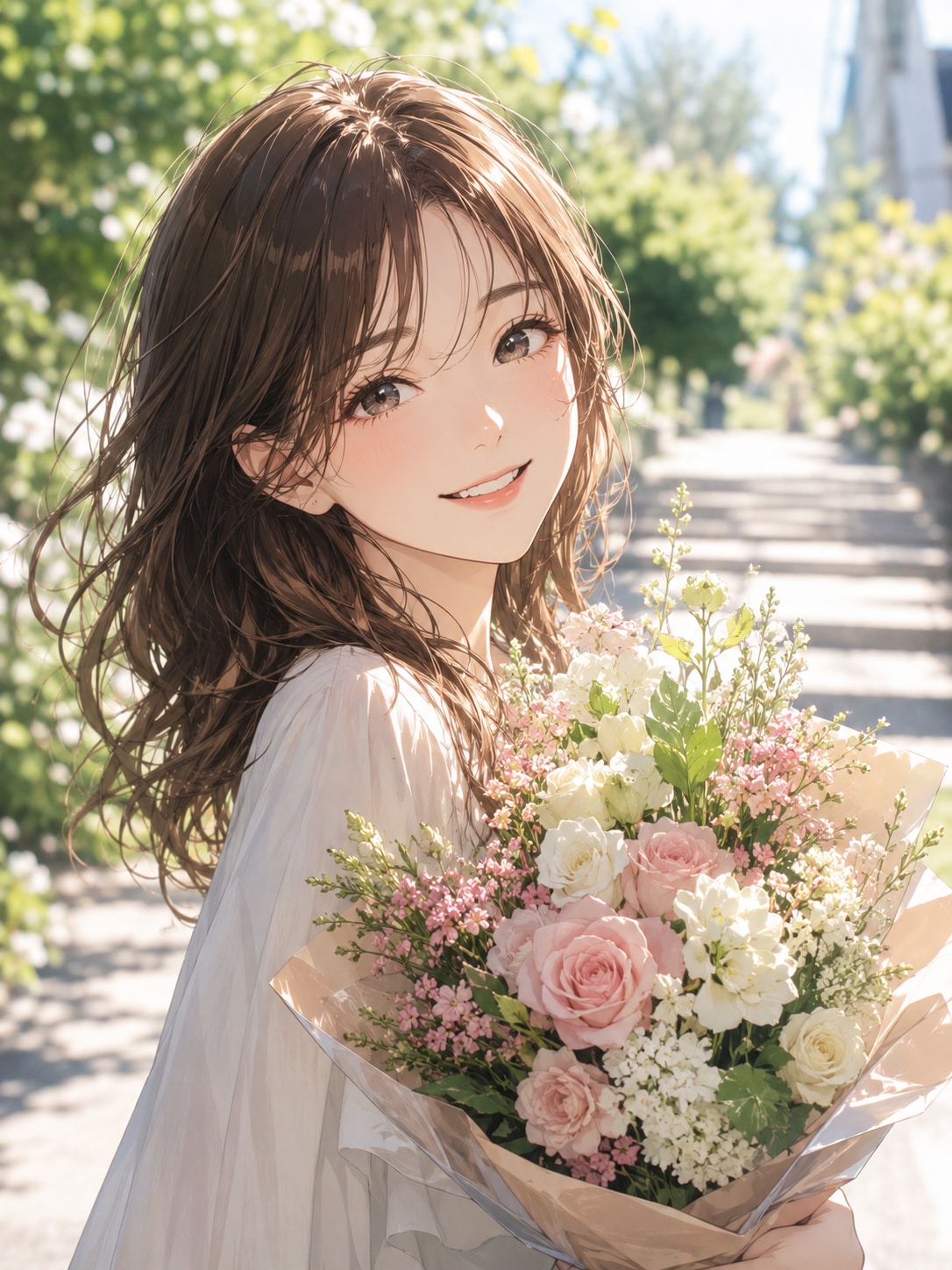花束の女性 | の人気AIイラスト・グラビア