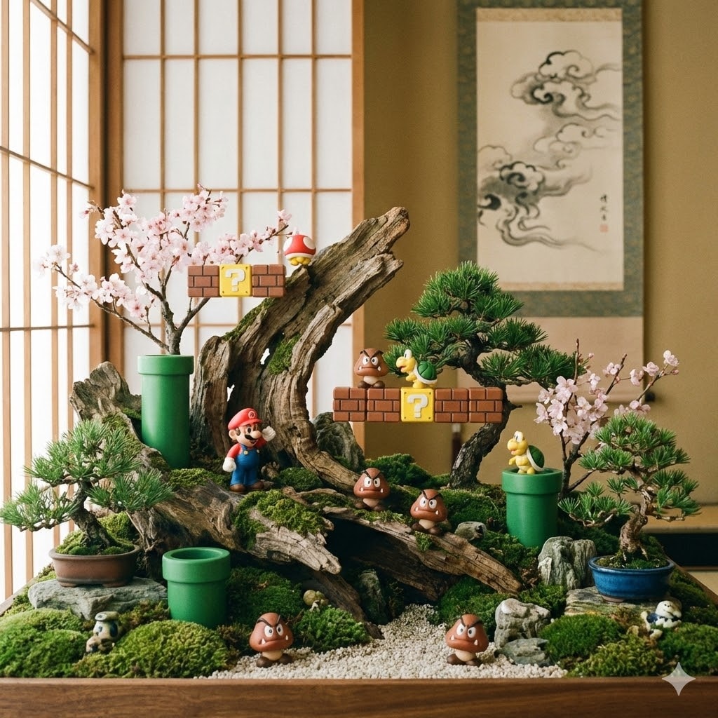 マリオ風の盆栽