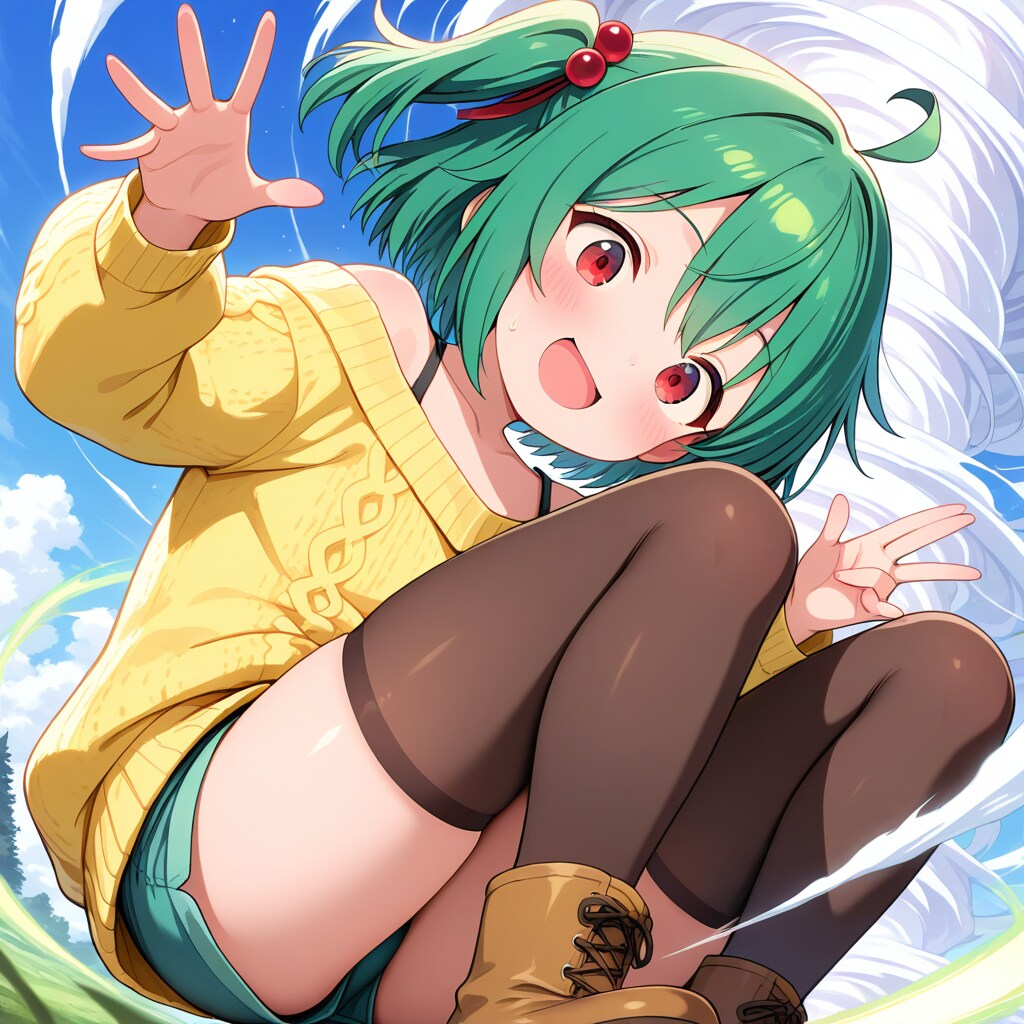 竜巻を起こすひなみちゃん | の人気AIイラスト・グラビア