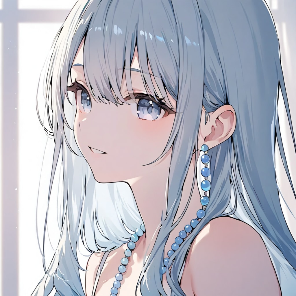 淡い水色のビーズ