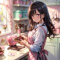 バレンタインチョコを作る女子 2枚目