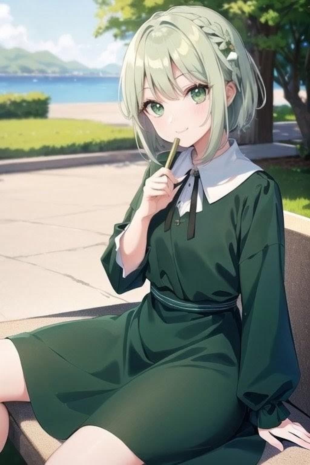 お昼は公園で