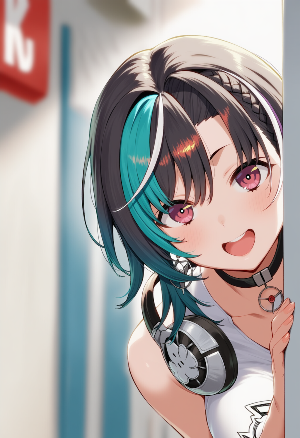 えっちはやが物陰からジッと見つめているだけ