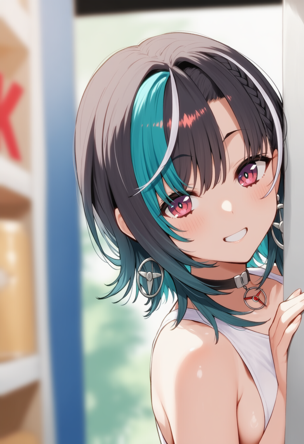 えっちはやが物陰からジッと見つめているだけ