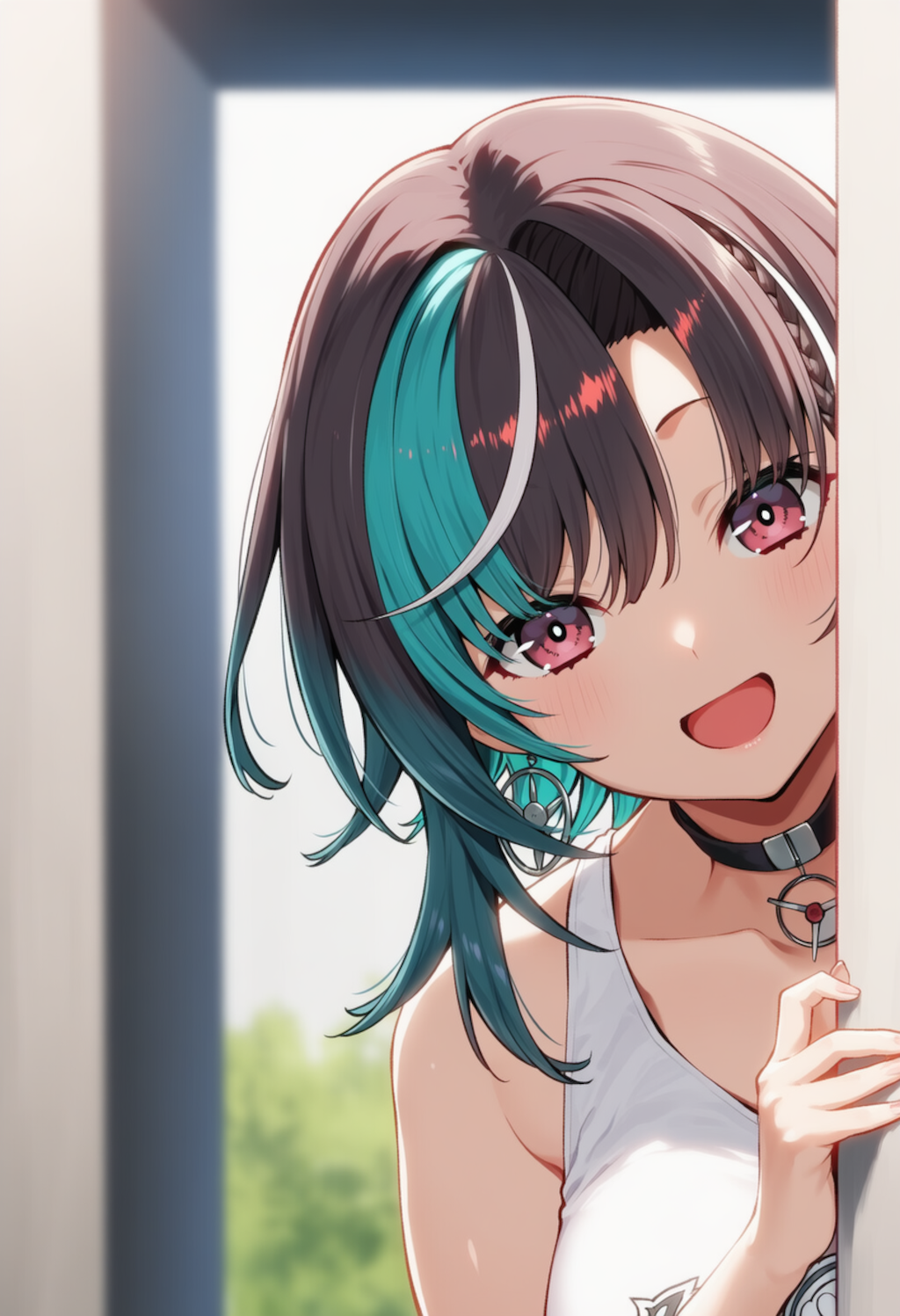 えっちはやが物陰からジッと見つめているだけ